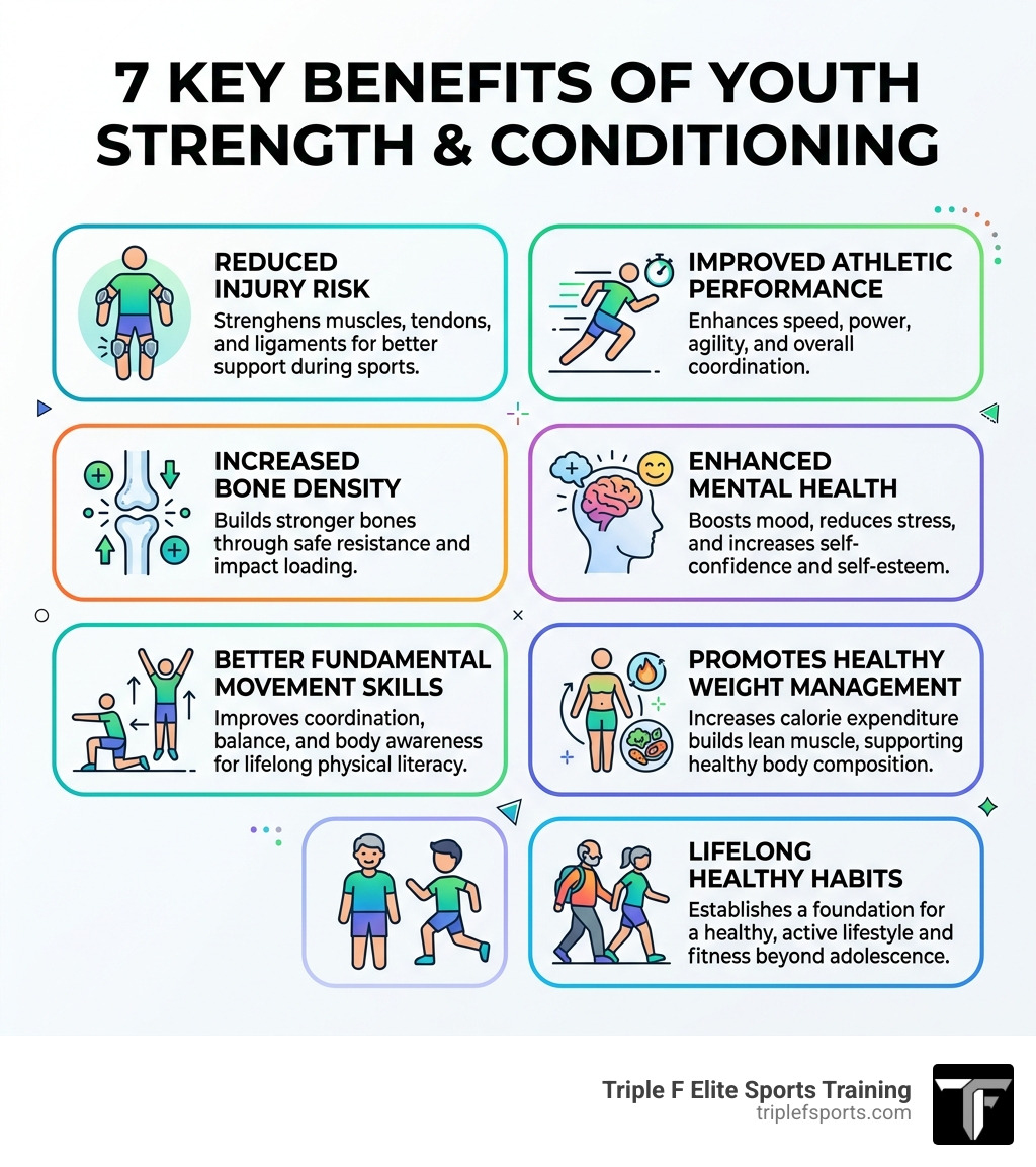7 key benefits of youth strength and conditioning infographic - strength and conditioning for teens infographic 7 key benefits of youth strength and conditioning infographic - strength and conditioning for teens infographic