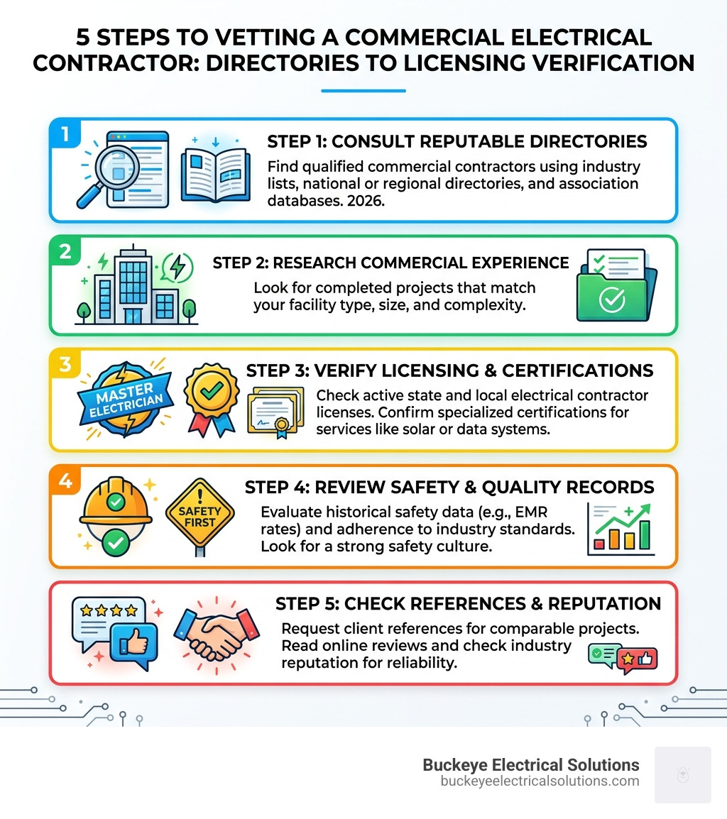 5 steps to vetting a commercial electrical contractor from directories to licensing verification - electrical contractors