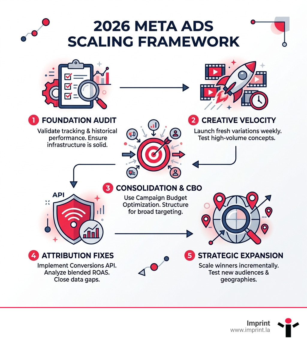 2026 Meta Ads Scaling Framework: audit, creative velocity, CBO, attribution, and expansion steps - meta ads scaling