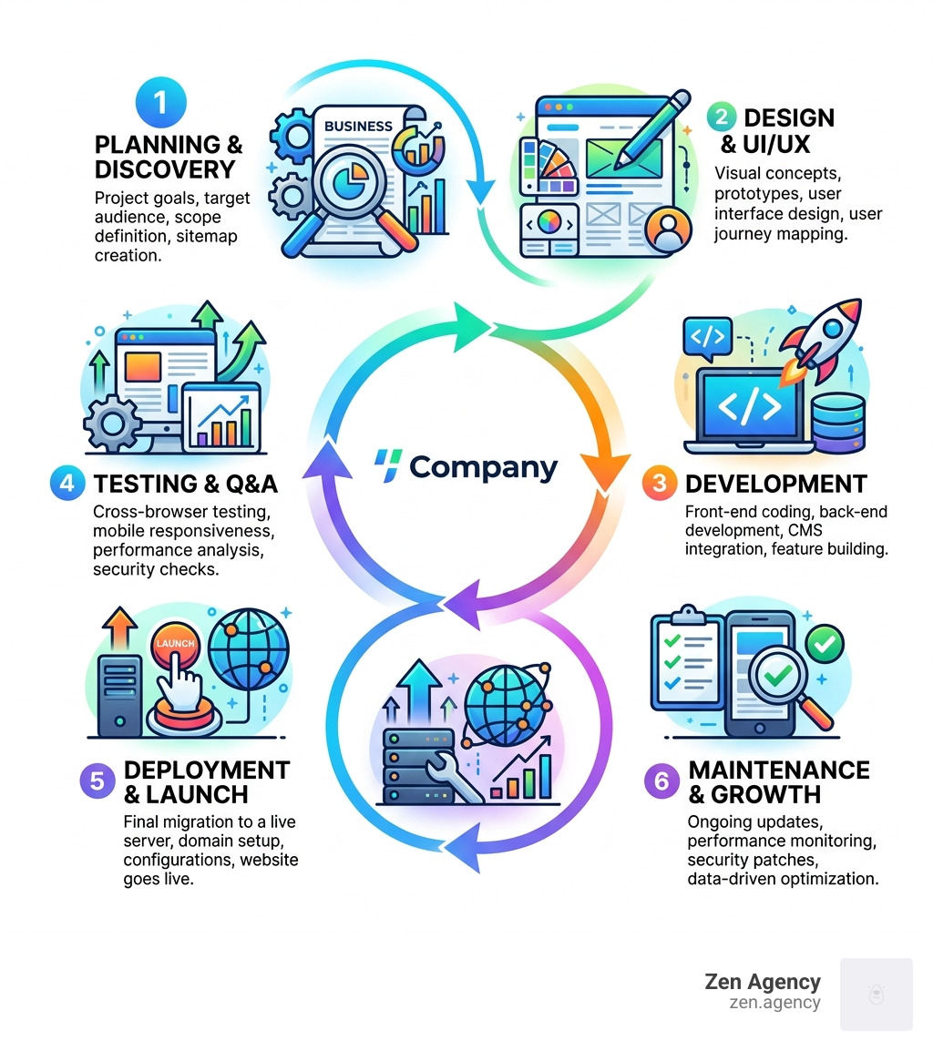 6 stages of the web development lifecycle infographic - Website development company infographic 6 stages of the web development lifecycle infographic - Website development company infographic