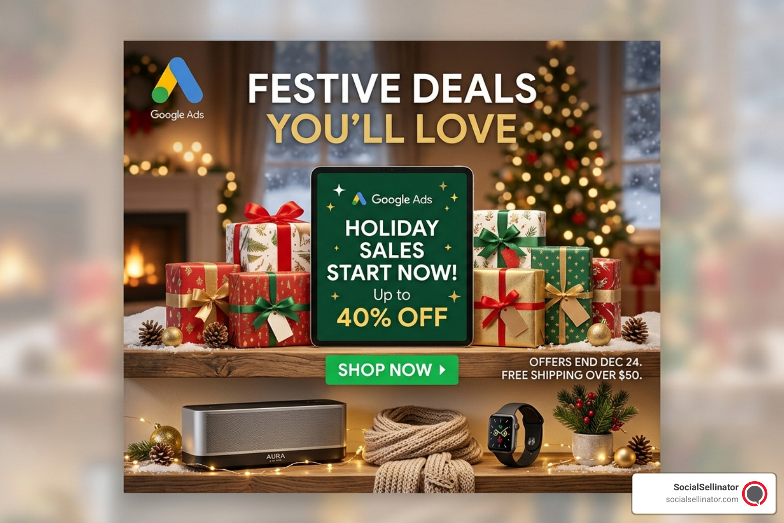 AI-generated holiday ad creative - google ads for holiday sales
