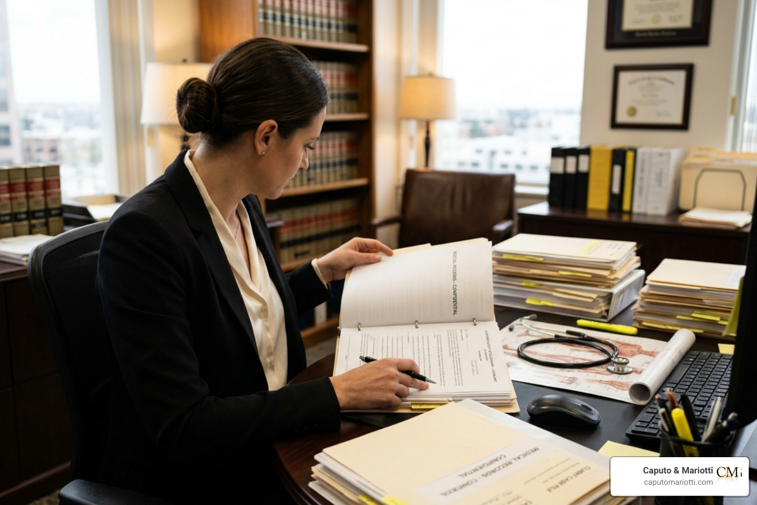 Legal professional reviewing medical files and a formal complaint - how to sue doctor Legal professional reviewing medical files and a formal complaint - how to sue doctor