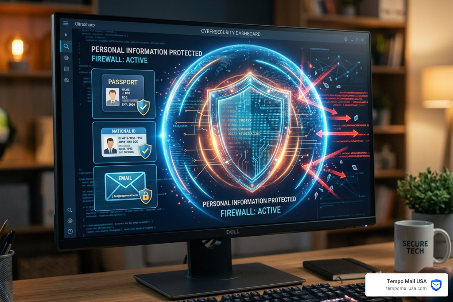 A digital firewall shield protecting a user's personal identifiable information (PII) - janus henderson investors scam A digital firewall shield protecting a user's personal identifiable information (PII) - janus henderson investors scam