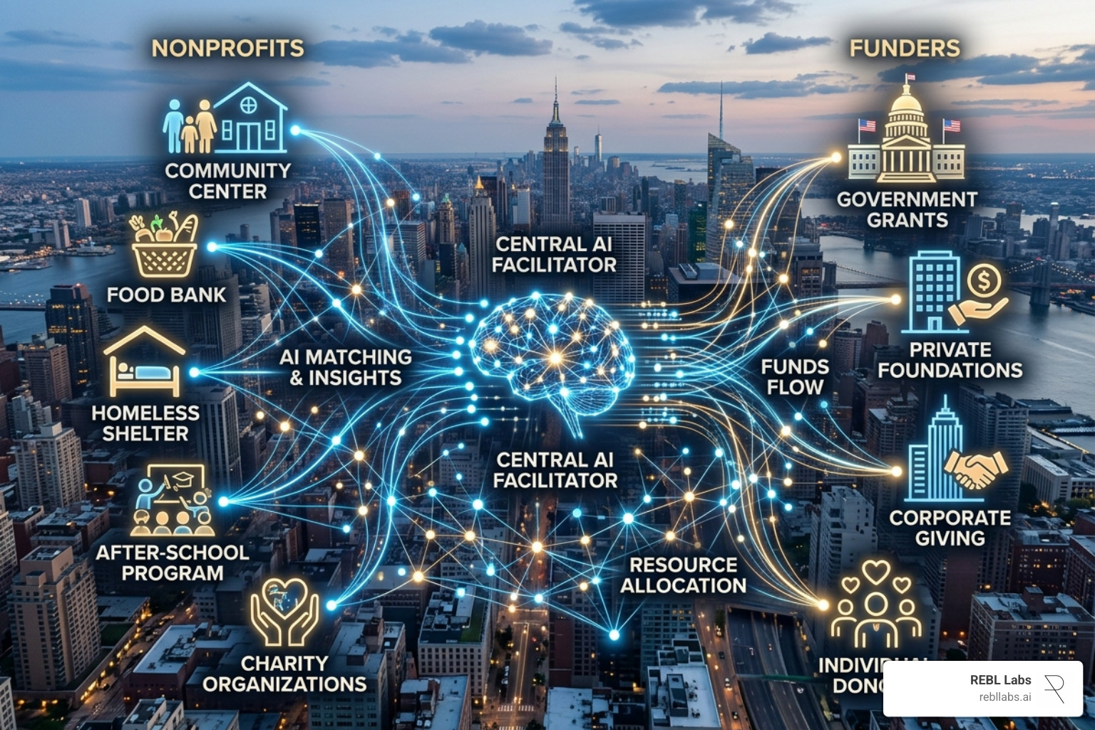 digital network connecting funders and nonprofit organizations through AI technology - ai grant proposal generator