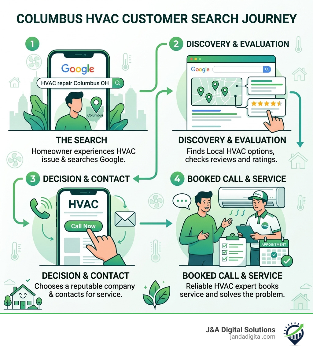 Columbus HVAC customer search journey from Google search to booked call infographic - hvac seo columbus ohio infographic Columbus HVAC customer search journey from Google search to booked call infographic - hvac seo columbus ohio infographic