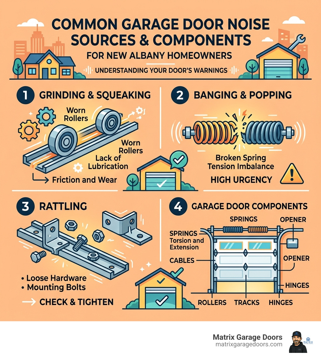 Common garage door noise sources and components explained for New Albany homeowners - Garage Door Repair New Albany Common garage door noise sources and components explained for New Albany homeowners - Garage Door Repair New Albany