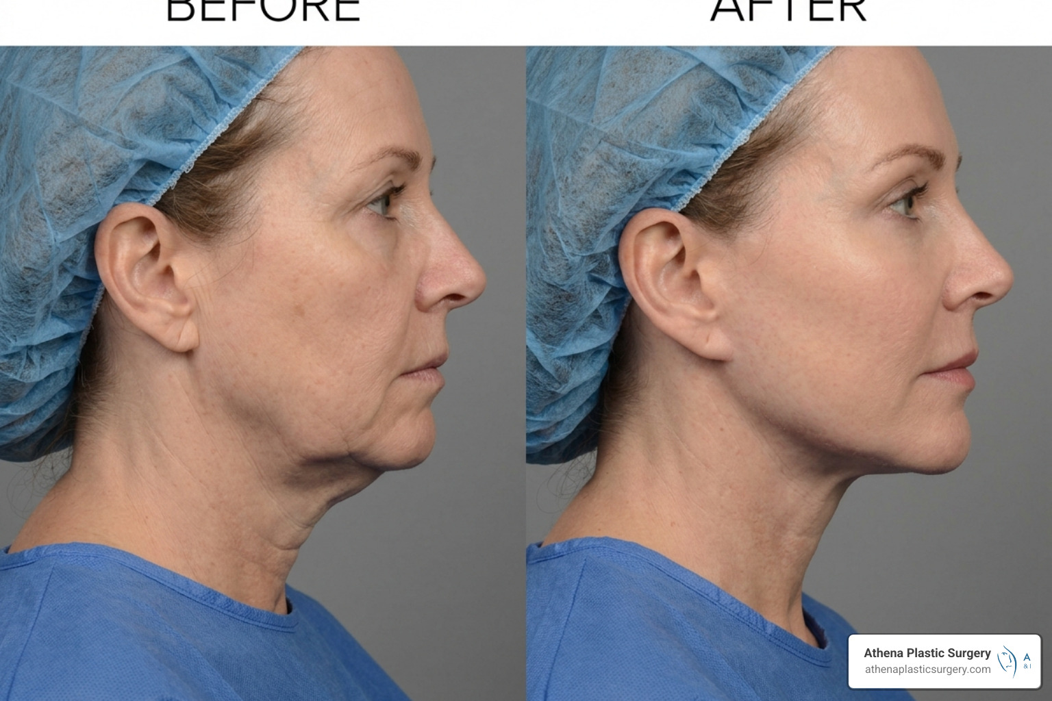 before and after jawline contouring showing a sharp youthful profile - facelift in your 50s: why it’s the ideal time before and after jawline contouring showing a sharp youthful profile - facelift in your 50s: why it’s the ideal time
