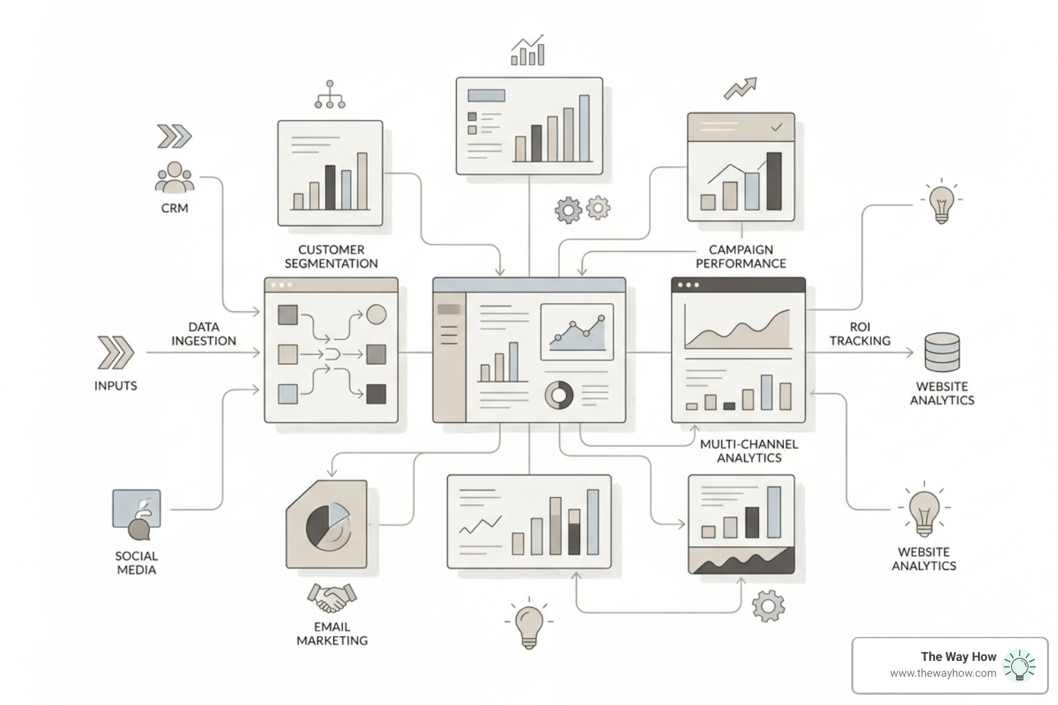 Abstract visual representing interconnected marketing data systems and dashboards - chief marketing officer meaning Abstract visual representing interconnected marketing data systems and dashboards - chief marketing officer meaning