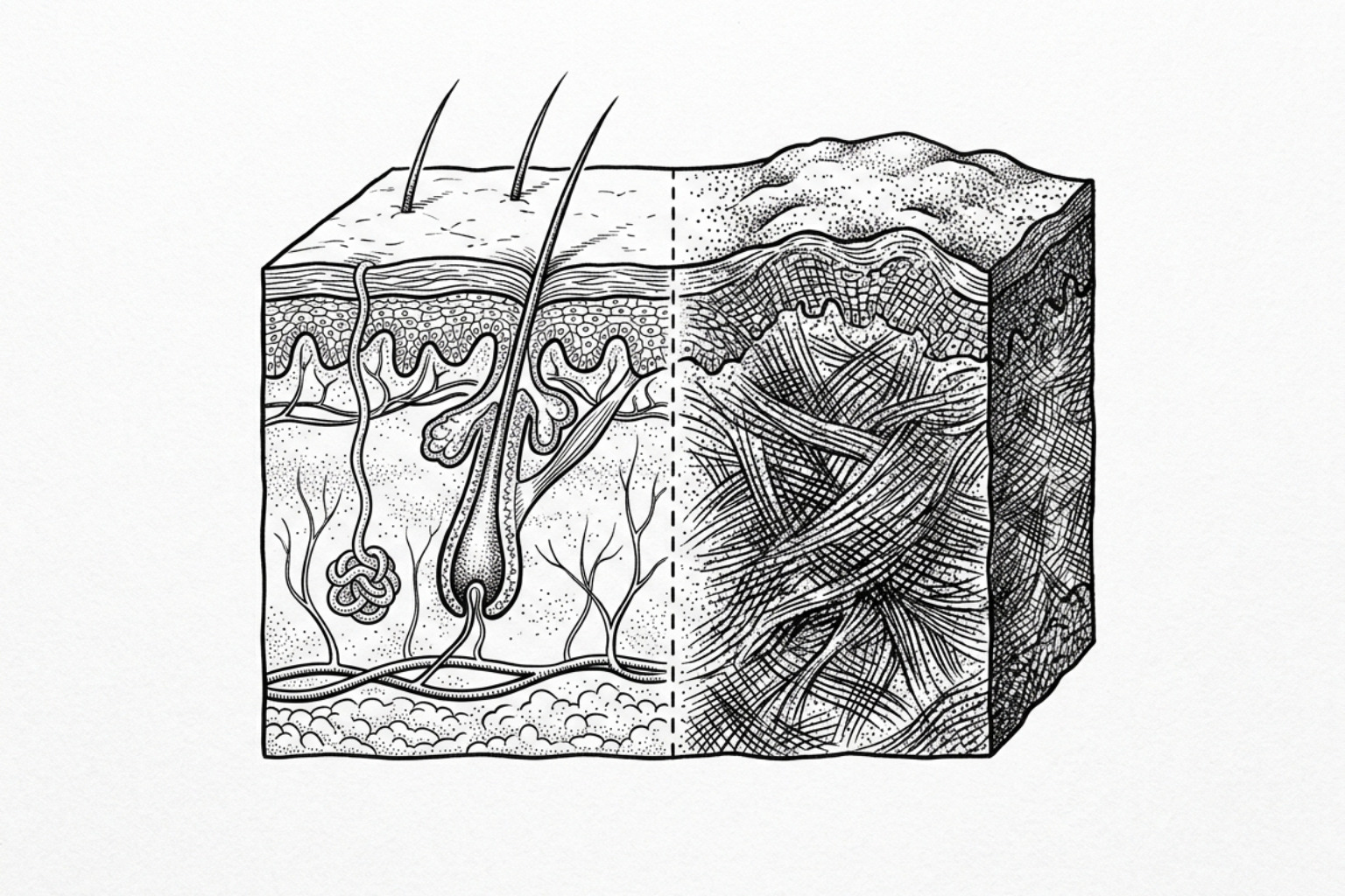 skin cross-section showing scar tissue - scar revision price
