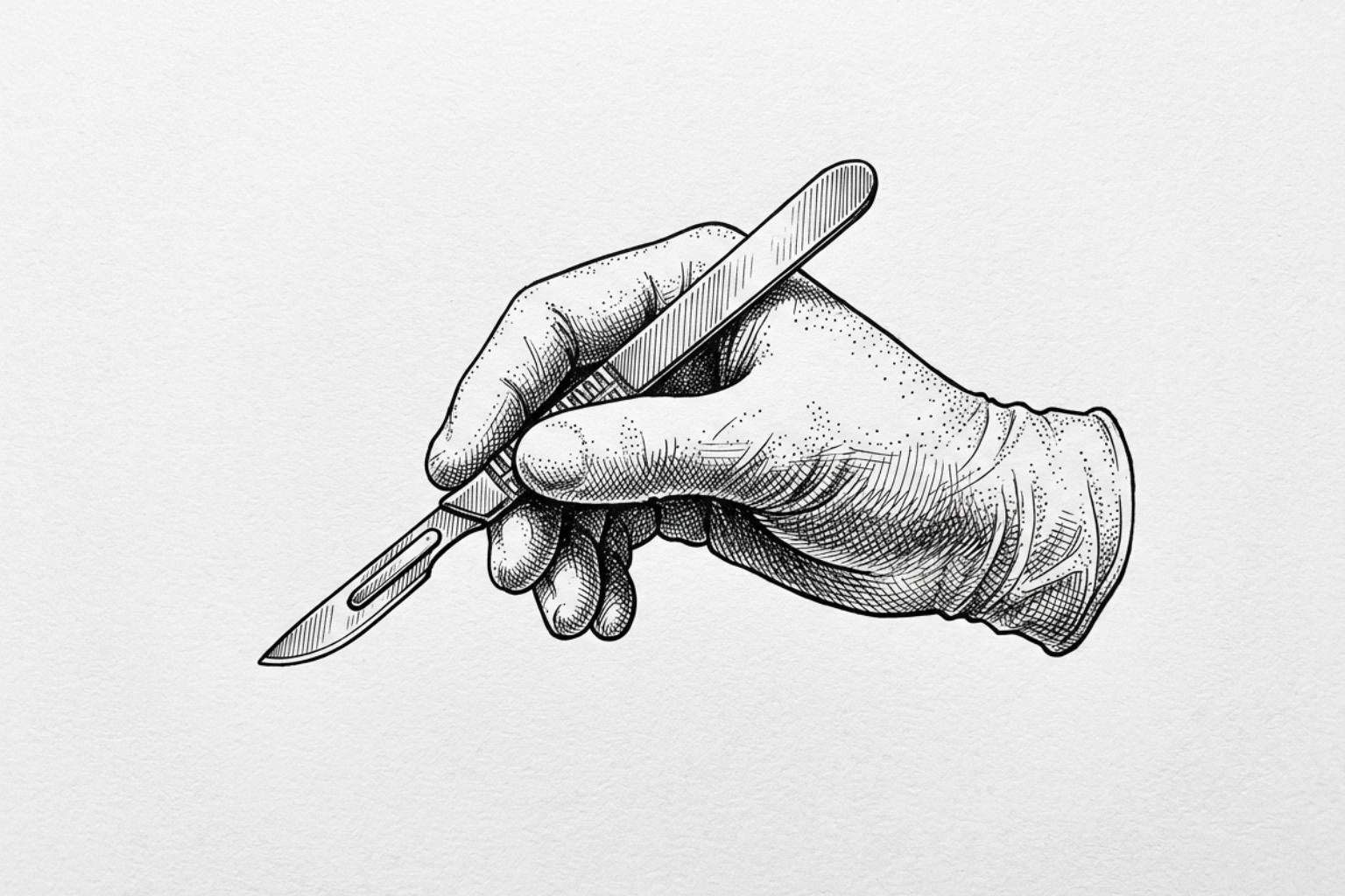 surgeon's hand with a scalpel - scar revision price