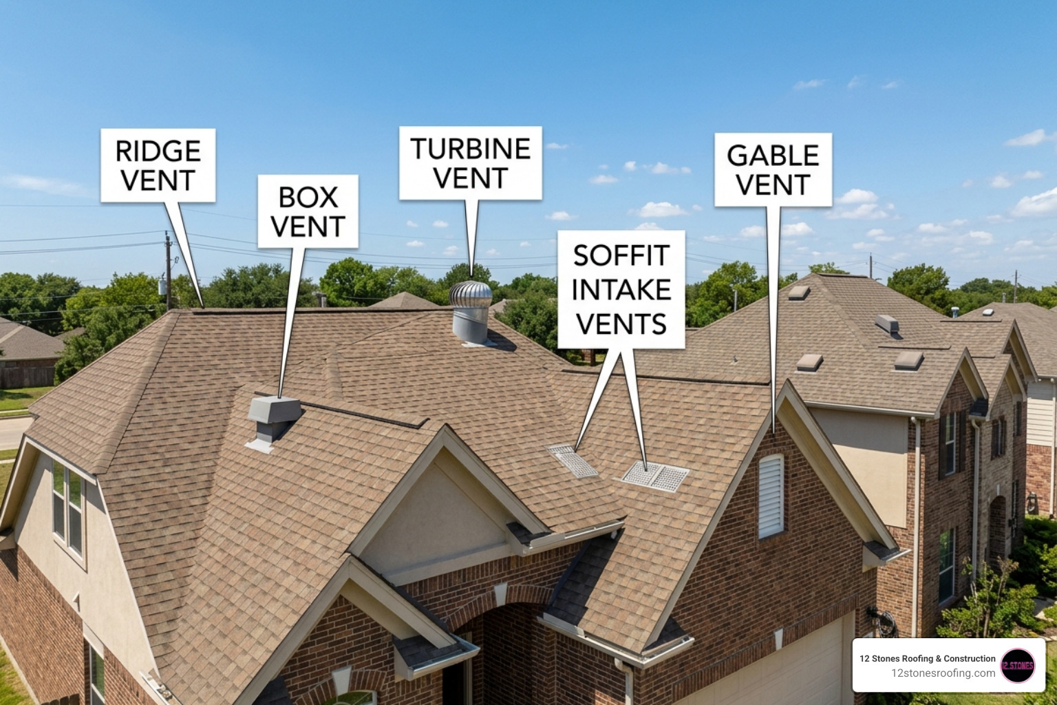 Comparison of different roof vent types for Texas homes - Roof ventilation installation Texas
