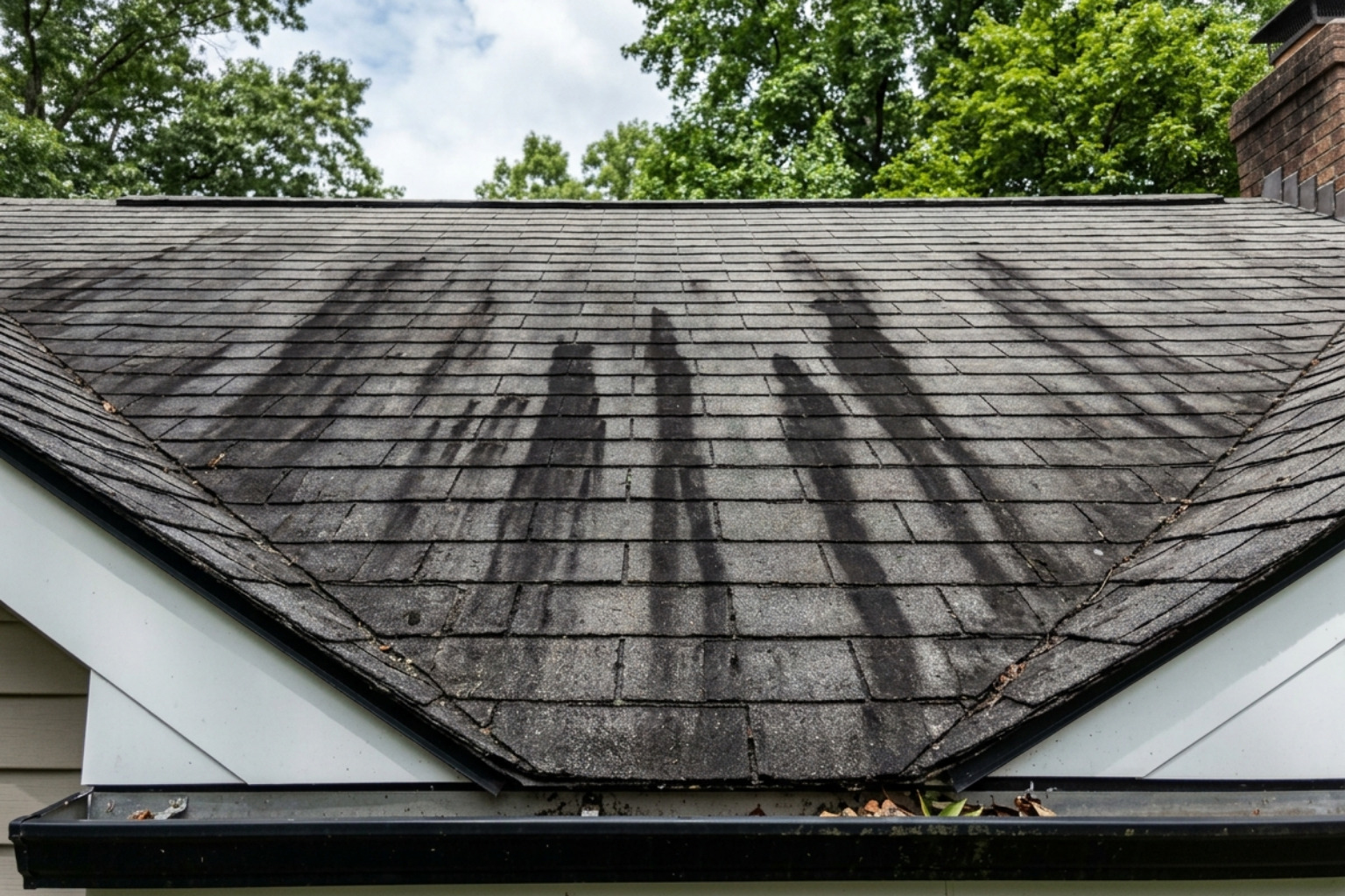 black streaks on asphalt shingles caused by algae - asphalt shingle roof cleaning Richmond black streaks on asphalt shingles caused by algae - asphalt shingle roof cleaning Richmond