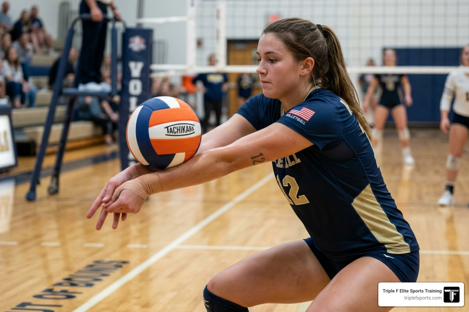 Proper passing platform showing straight arms and locked thumbs - individual volleyball training Proper passing platform showing straight arms and locked thumbs - individual volleyball training