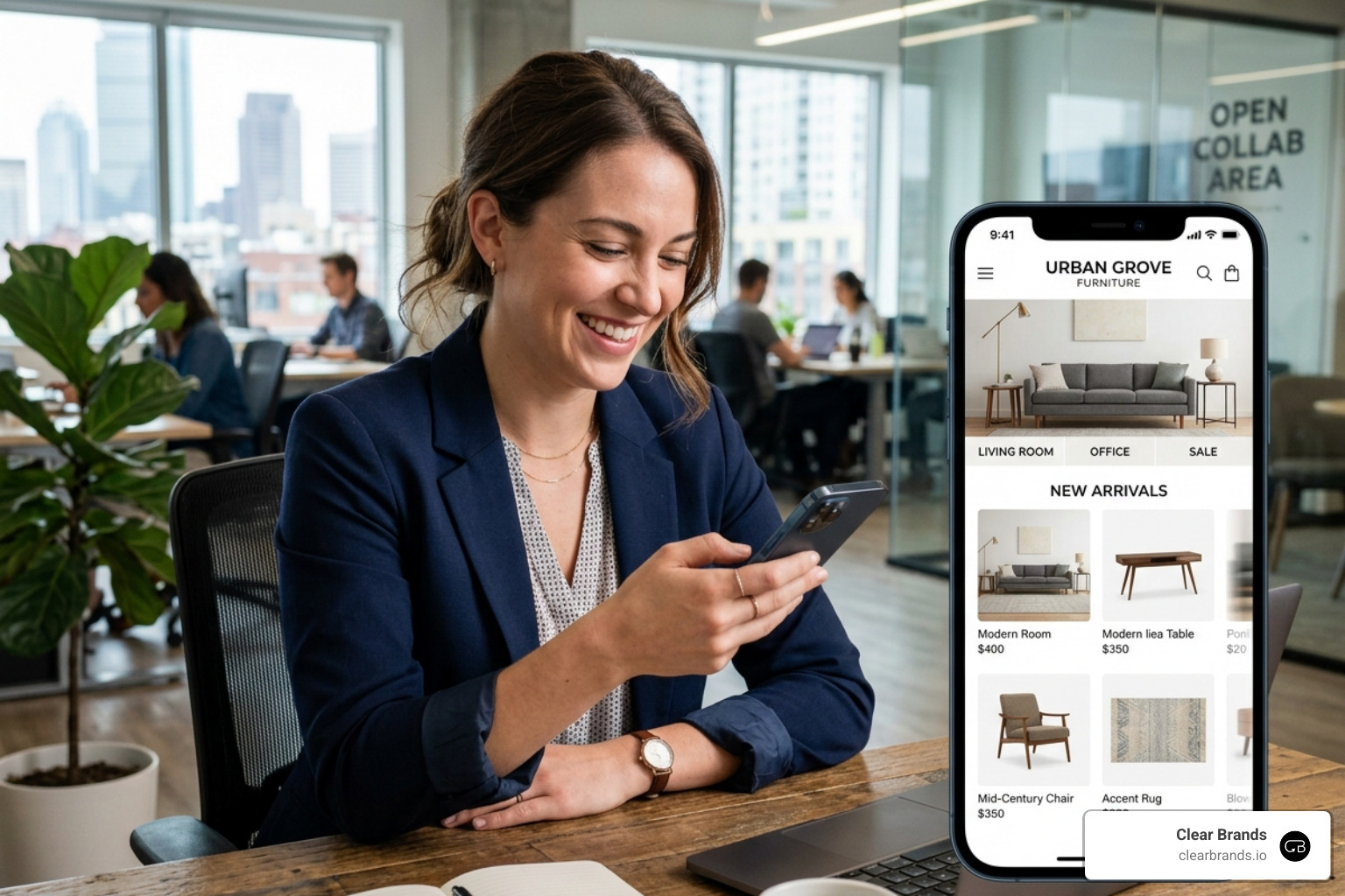 A user interacting with a high-speed mobile website on a smartphone - website redesign services A user interacting with a high-speed mobile website on a smartphone - website redesign services