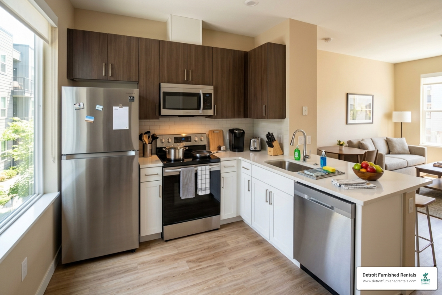 fully equipped kitchen in a suite - extended stay hotel suites near me