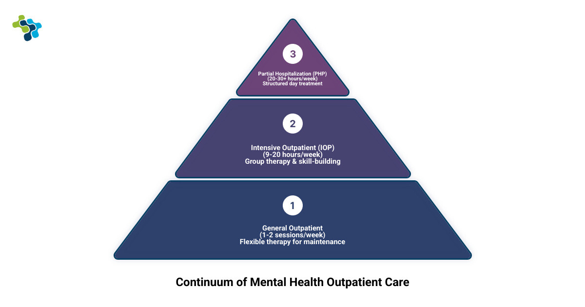 Overview of mental health outpatient program levels and benefits - mental health outpatient los angeles infographic