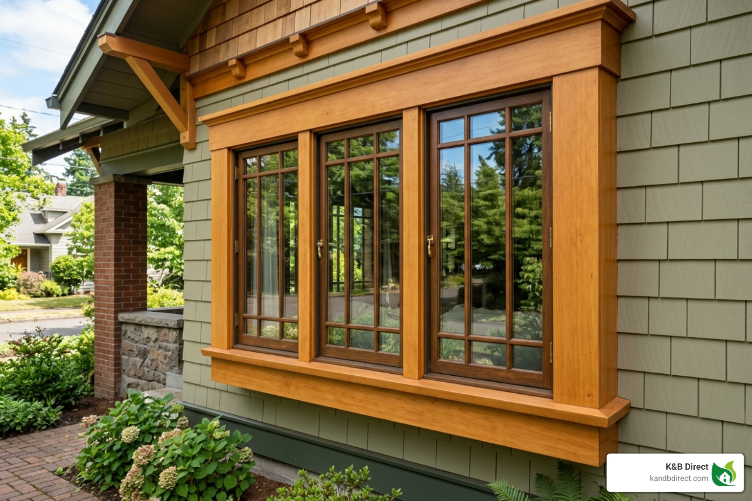 Craftsman style window trim with flat profiles and thick headers - best trim for house Craftsman style window trim with flat profiles and thick headers - best trim for house