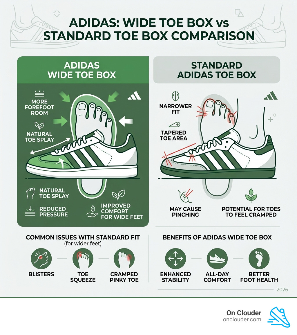 Adidas wide toe box vs standard toe box comparison infographic - adidas wide toe box infographic Adidas wide toe box vs standard toe box comparison infographic - adidas wide toe box infographic