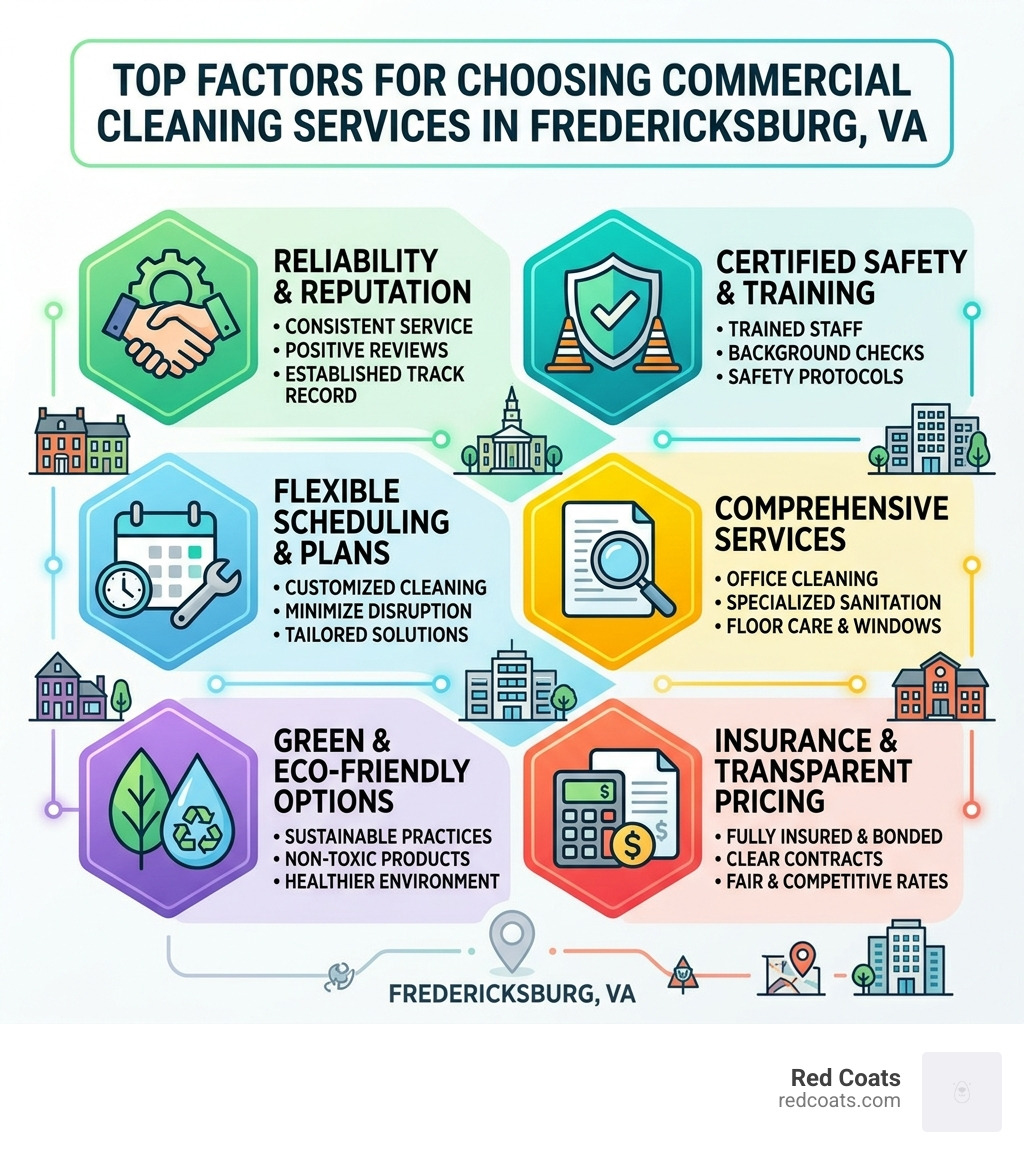Top factors for choosing commercial cleaning services in Fredericksburg VA - commercial cleaning fredericksburg va