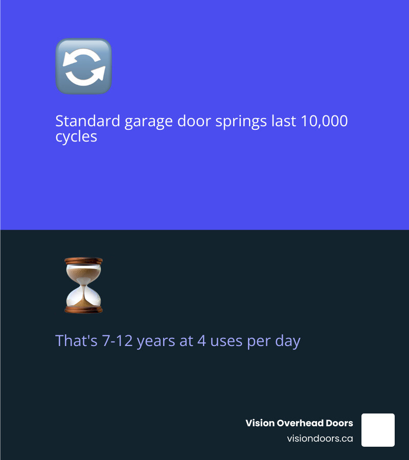 Infographic showing 10000-cycle garage door spring lifespan, maintenance tips, and extension strategies - can you extend the Infographic showing 10000-cycle garage door spring lifespan, maintenance tips, and extension strategies - can you extend the