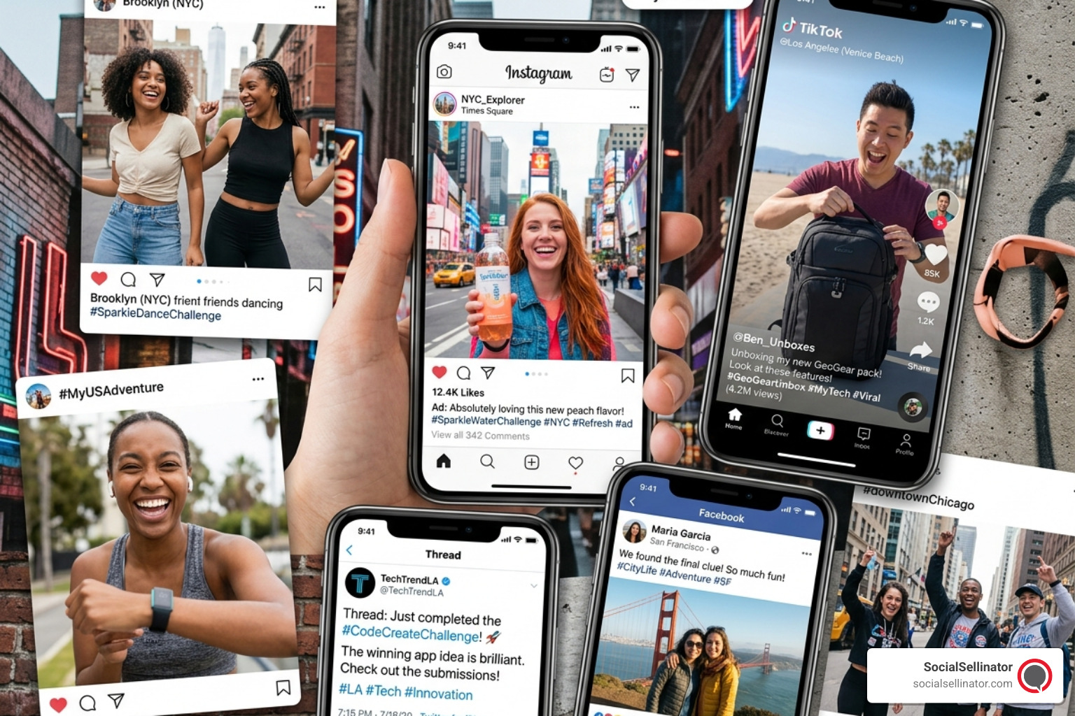 A collage of user-generated content from a successful campaign using social media - campaign using social media