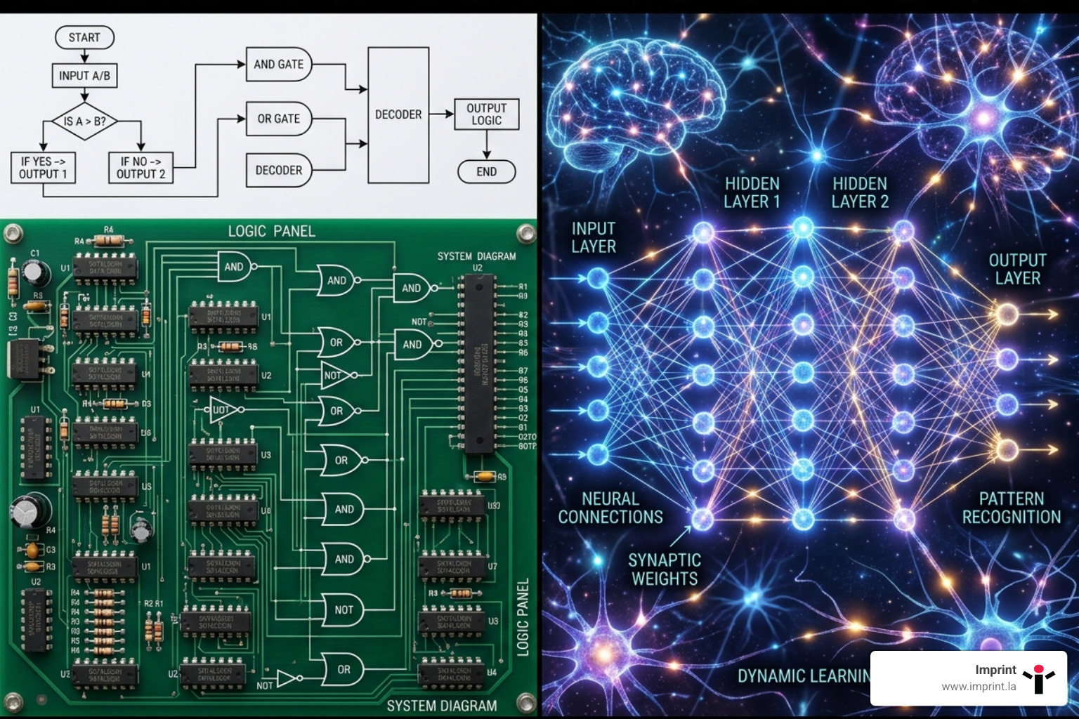 Comparing traditional logic gates to neural reasoning in AI - agentic ai workflow automation