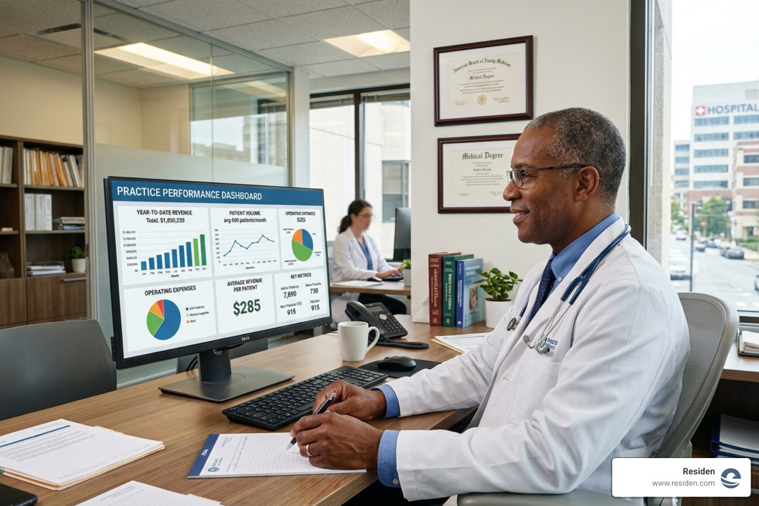 doctor reviewing a financial dashboard showing practice metrics - You’re Not Just a Doctor Anymore—you’re a Business Owner
