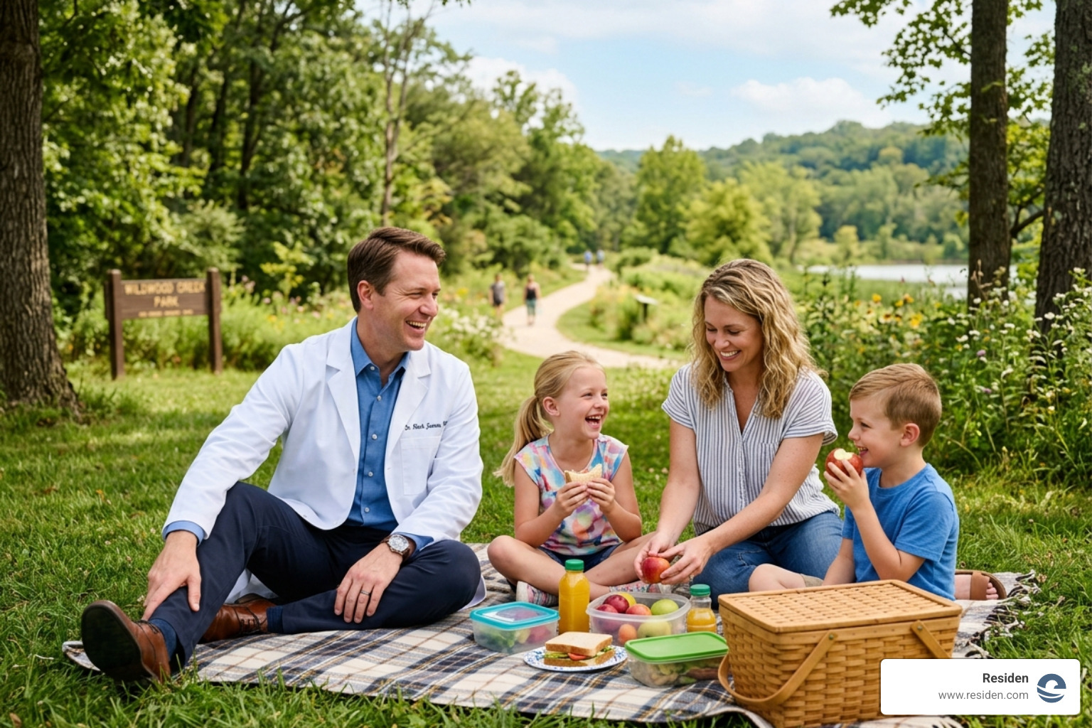 doctor working 3 days a week spending time with family outdoors - How to Work 3 Days a Week as a Doctor (Without Cutting