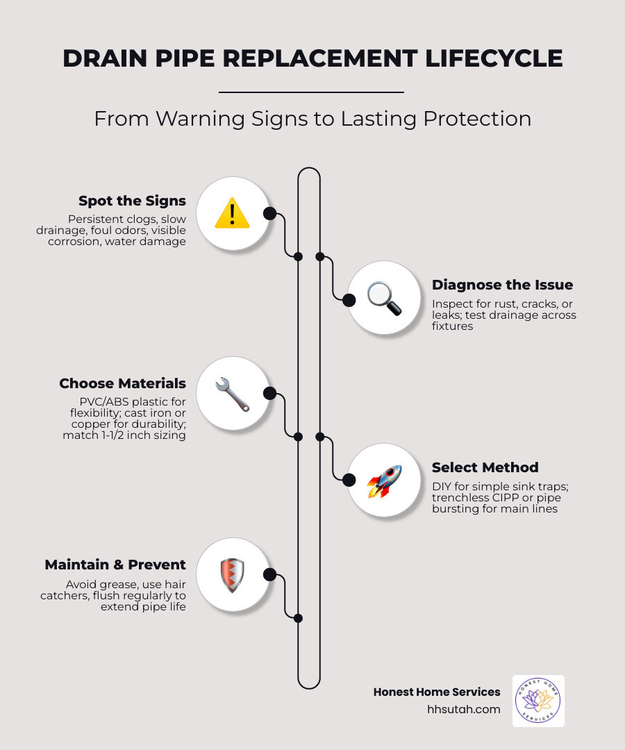 Drain pipe replacement lifecycle: signs, diagnosis, material choice, method, and maintenance - Drain pipe replacement Drain pipe replacement lifecycle: signs, diagnosis, material choice, method, and maintenance - Drain pipe replacement