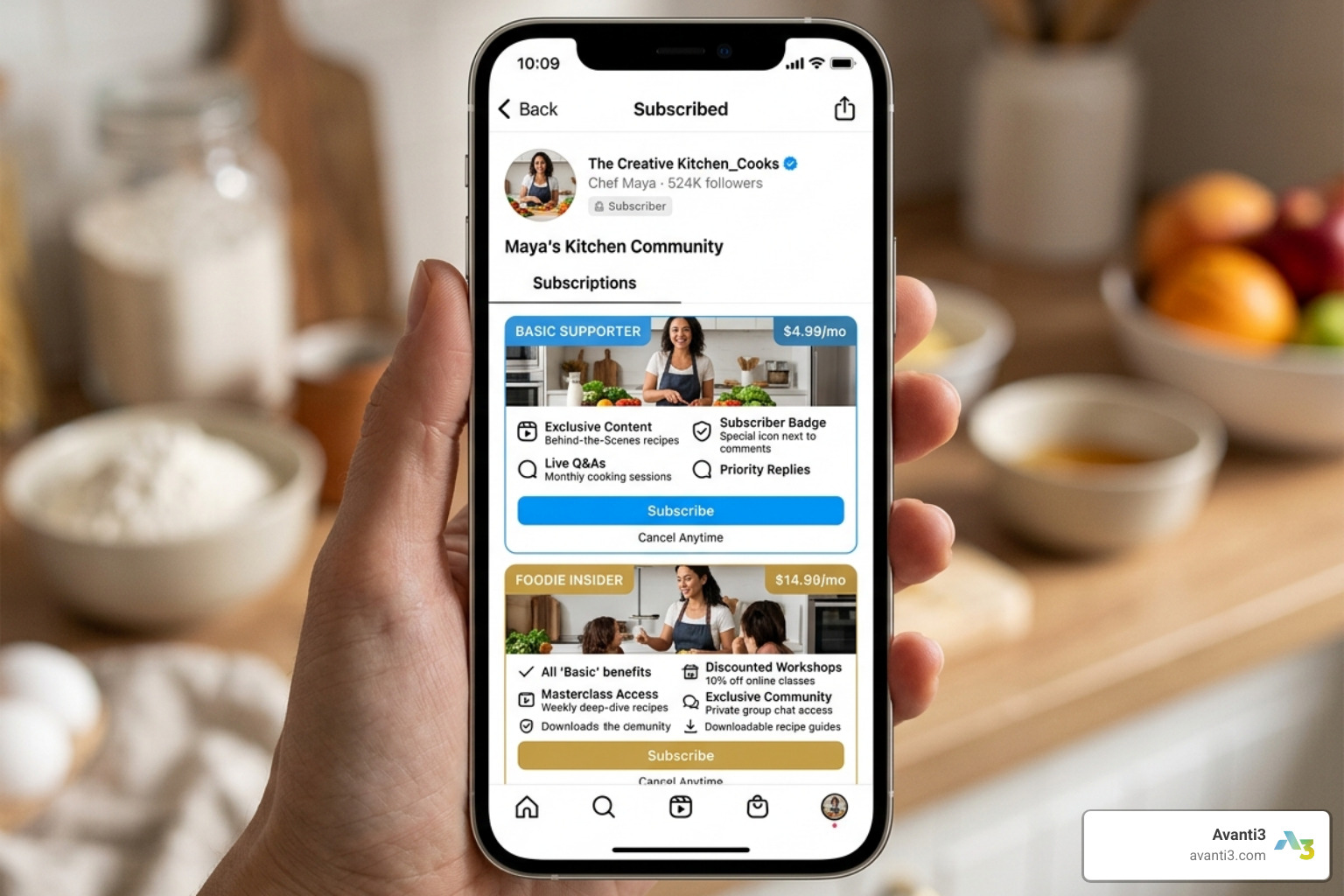 Instagram Subscriptions interface showing exclusive content tiers - instagram creator monetization