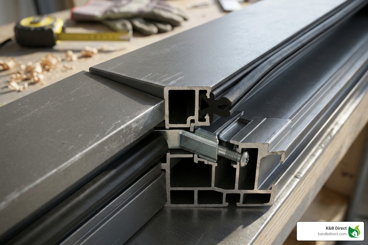 Heavy-duty aluminum storm door frame showing structural reinforcement - High quality storm door