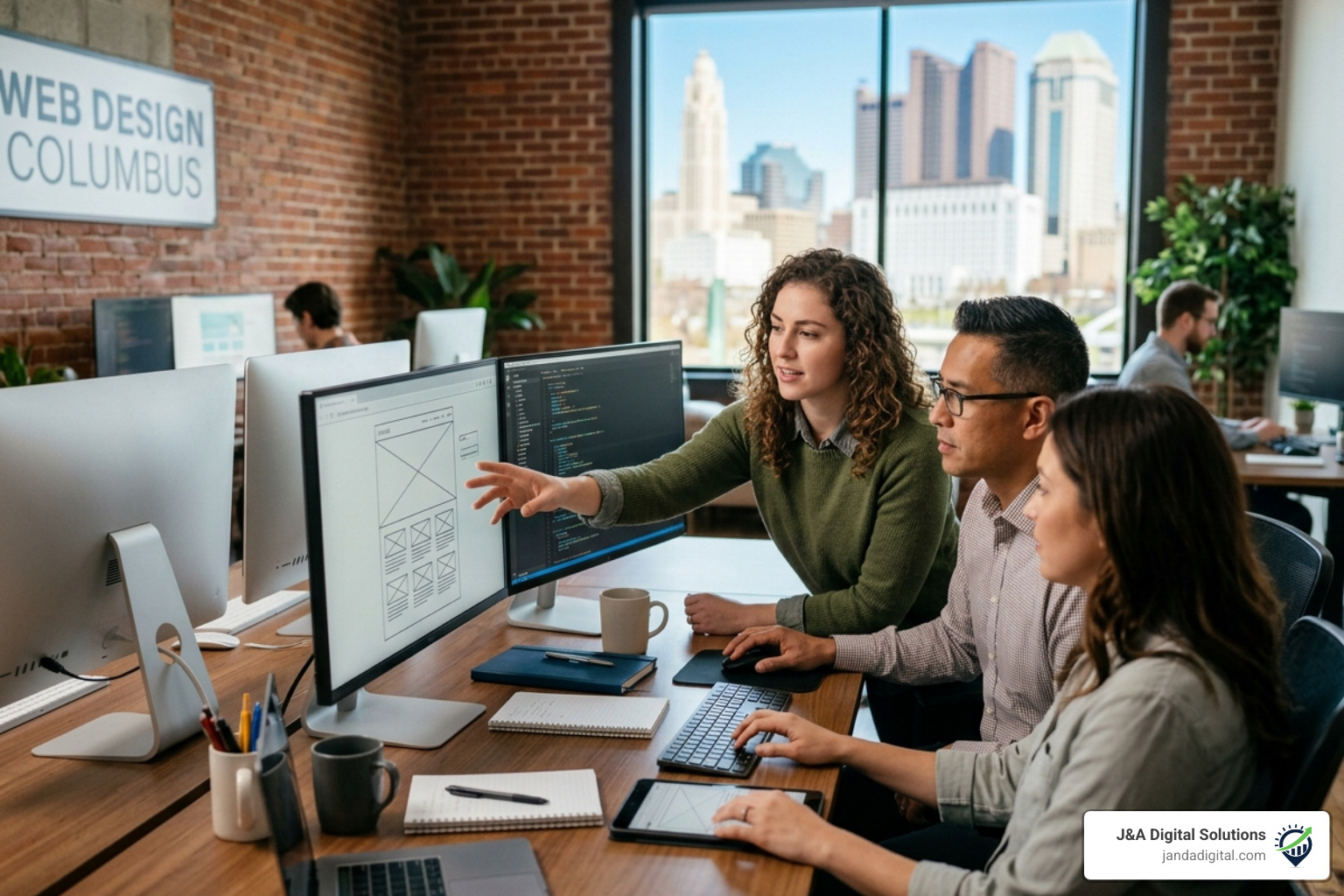 A professional website displayed perfectly across a laptop, tablet, and smartphone - web design services columbus A professional website displayed perfectly across a laptop, tablet, and smartphone - web design services columbus