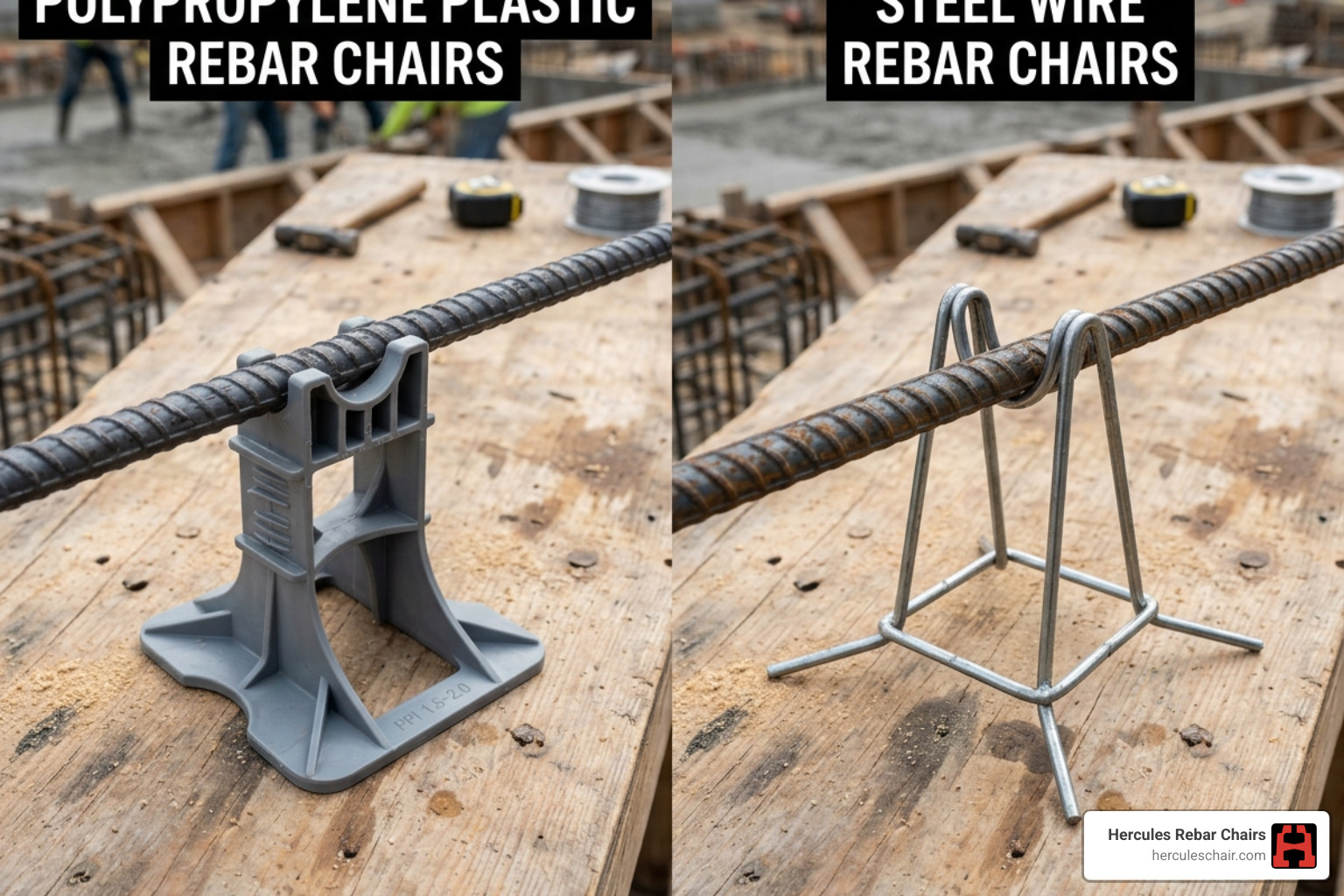 polypropylene plastic chairs and steel wire chairs compared side-by-side - rebar chairs for concrete polypropylene plastic chairs and steel wire chairs compared side-by-side - rebar chairs for concrete