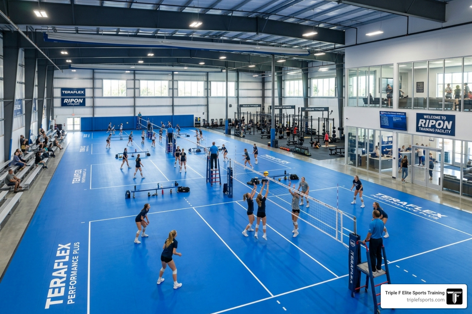 The state-of-the-art Ripon training facility featuring 6 Teraflex courts - rage volleyball clinics The state-of-the-art Ripon training facility featuring 6 Teraflex courts - rage volleyball clinics
