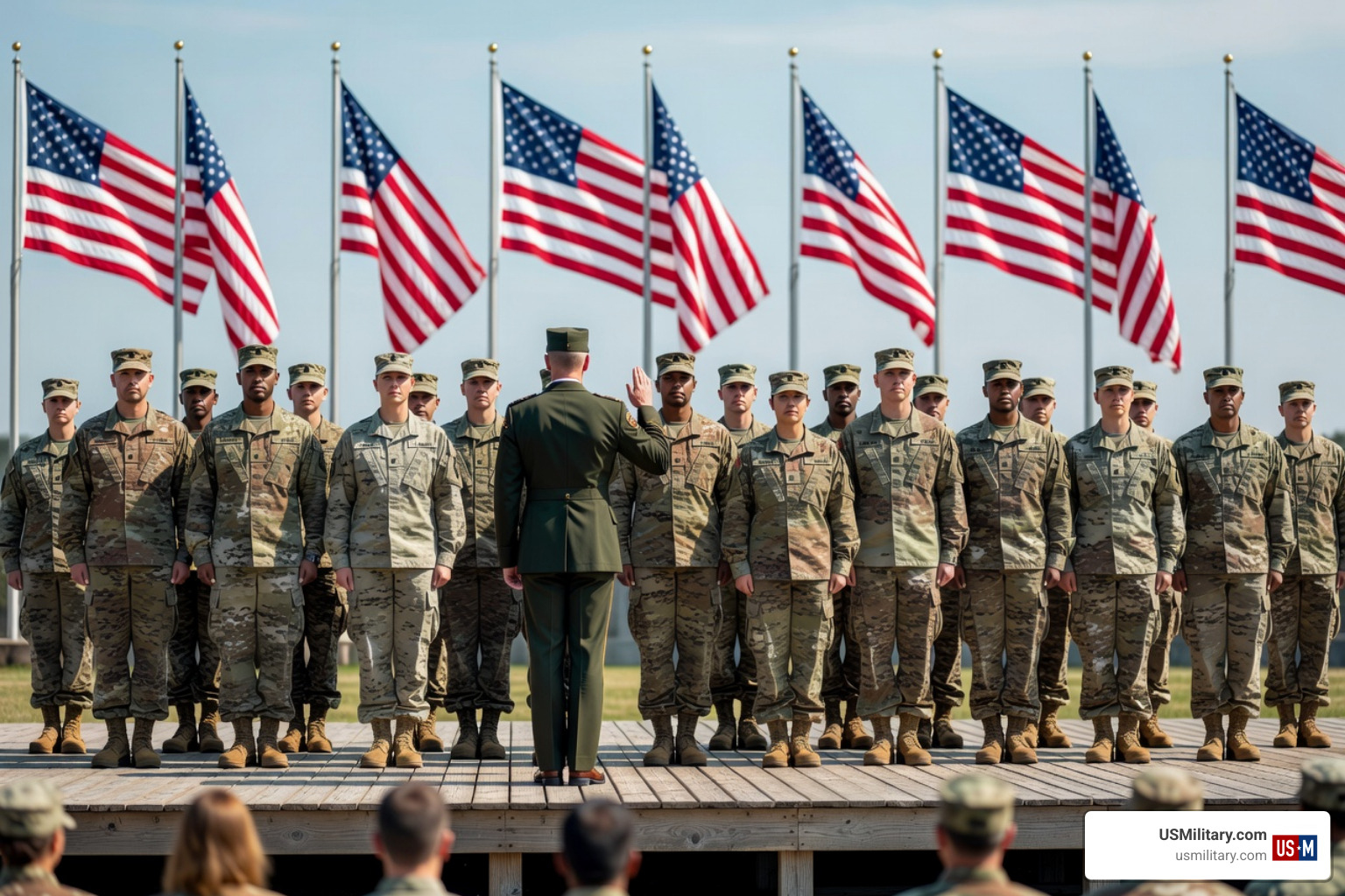 US soldiers taking oath of enlistment ceremony - Automatic registration for US military draft to begin in December