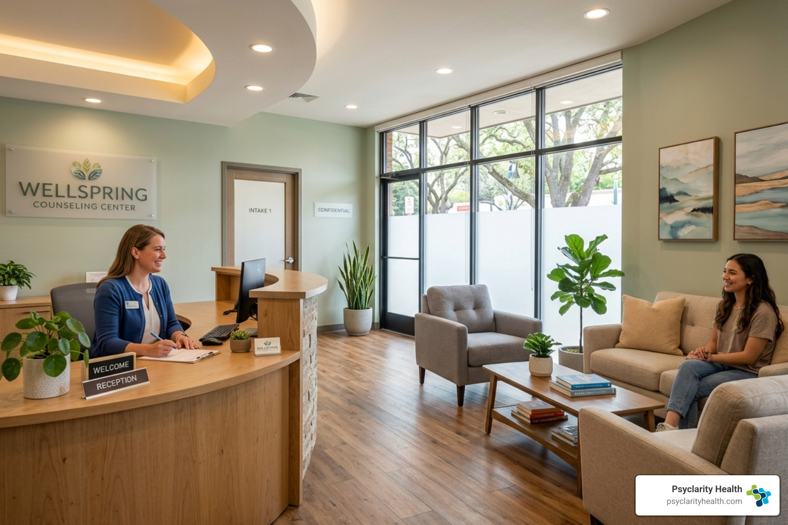 A welcoming clinical intake office designed for comfort and immediate support - mental health treatment los angeles