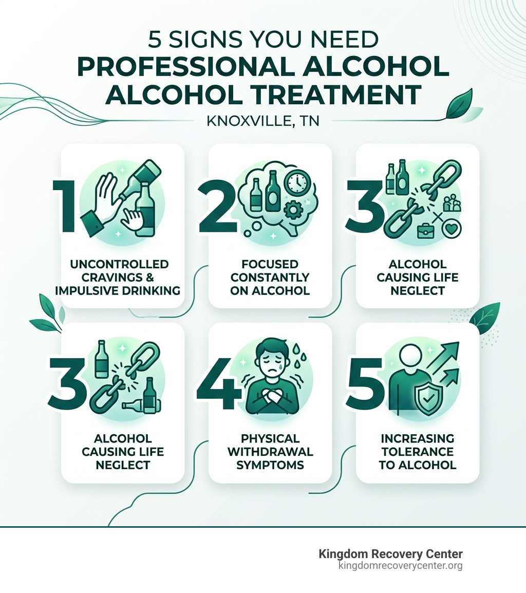 5 signs you need professional alcohol treatment Knoxville TN infographic - alcohol treatment Knoxville TN infographic 