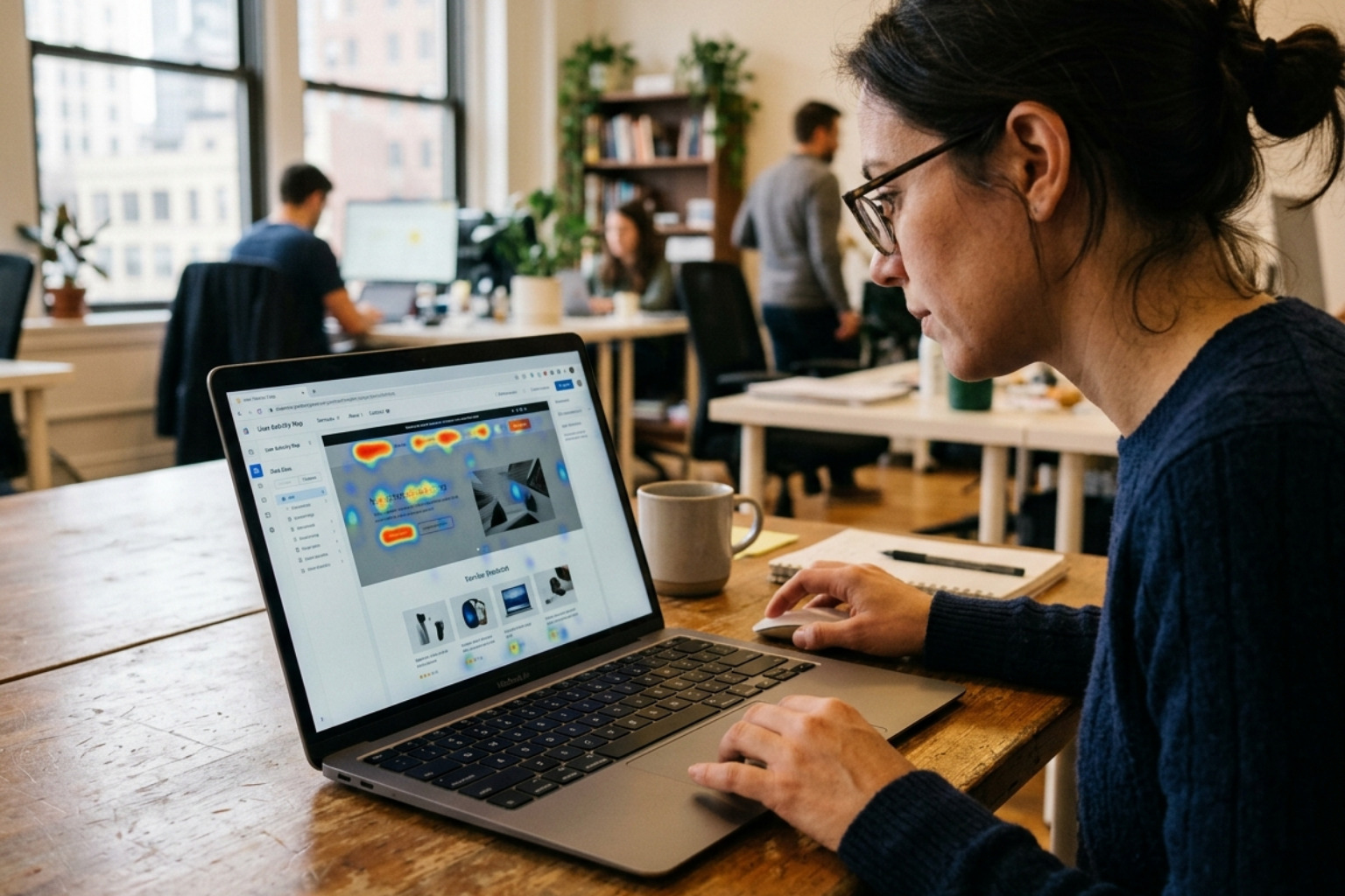 website interface with a colorful heatmap overlay - heatmaps website analytics tools website interface with a colorful heatmap overlay - heatmaps website analytics tools