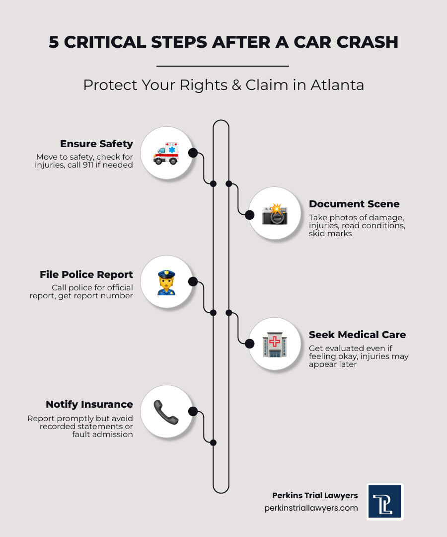 7 critical steps to take after a car accident in Atlanta infographic - car accident lawyers near me free consultation