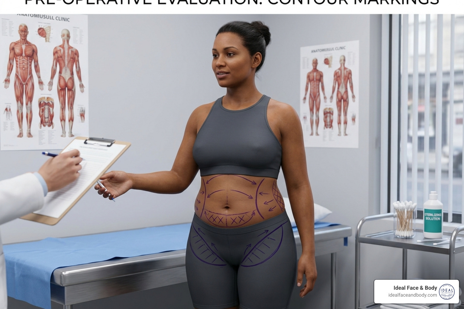 A patient showing common treatment areas like the abdomen, flanks, and thighs - liposuction orange county A patient showing common treatment areas like the abdomen, flanks, and thighs - liposuction orange county