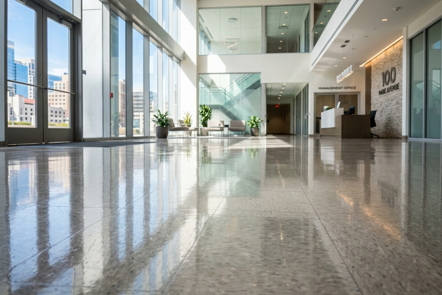 high gloss commercial lobby floor - strip and wax a floor