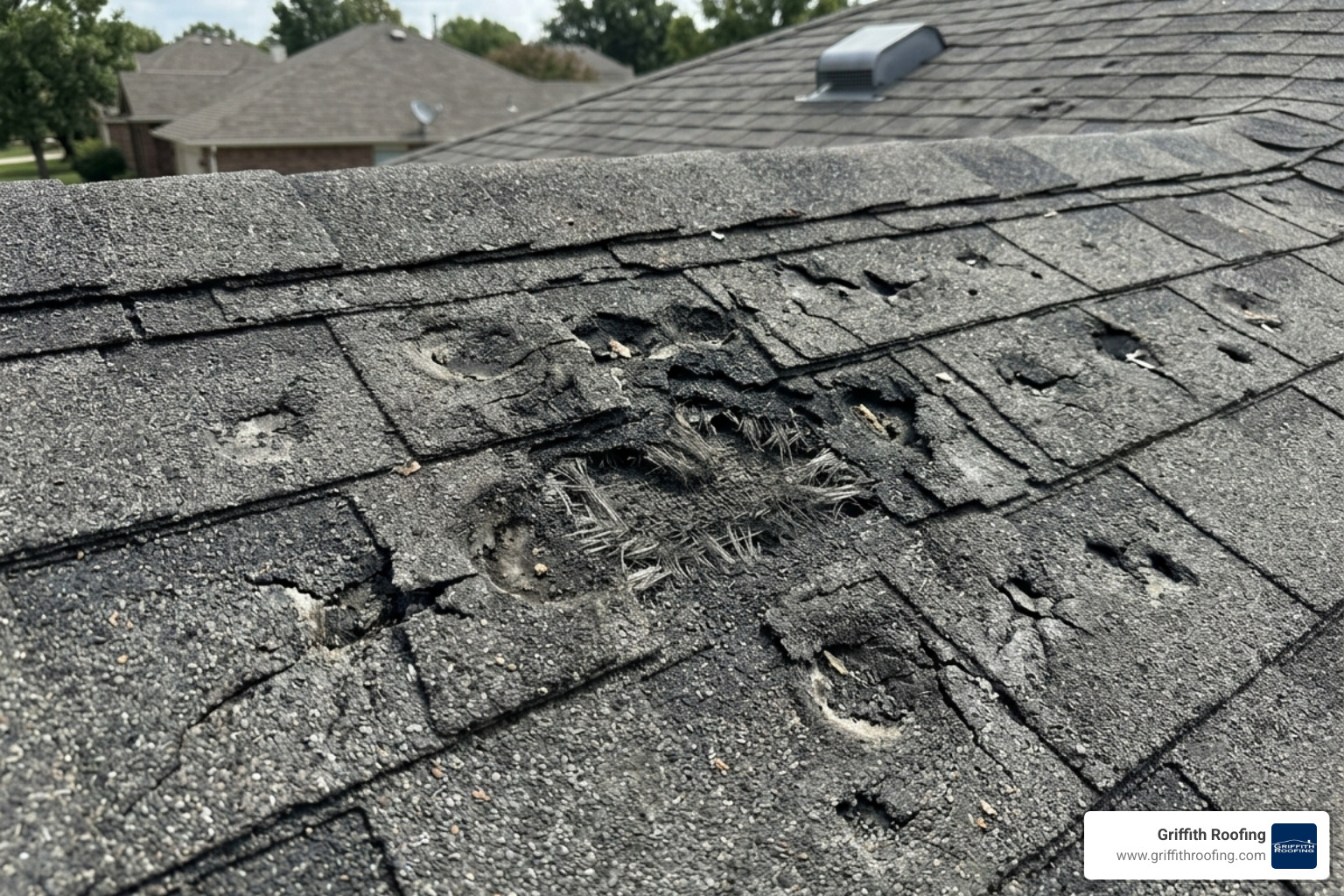 hail-damaged asphalt shingles showing loss of protective granules - will home insurance pay for new roof hail-damaged asphalt shingles showing loss of protective granules - will home insurance pay for new roof