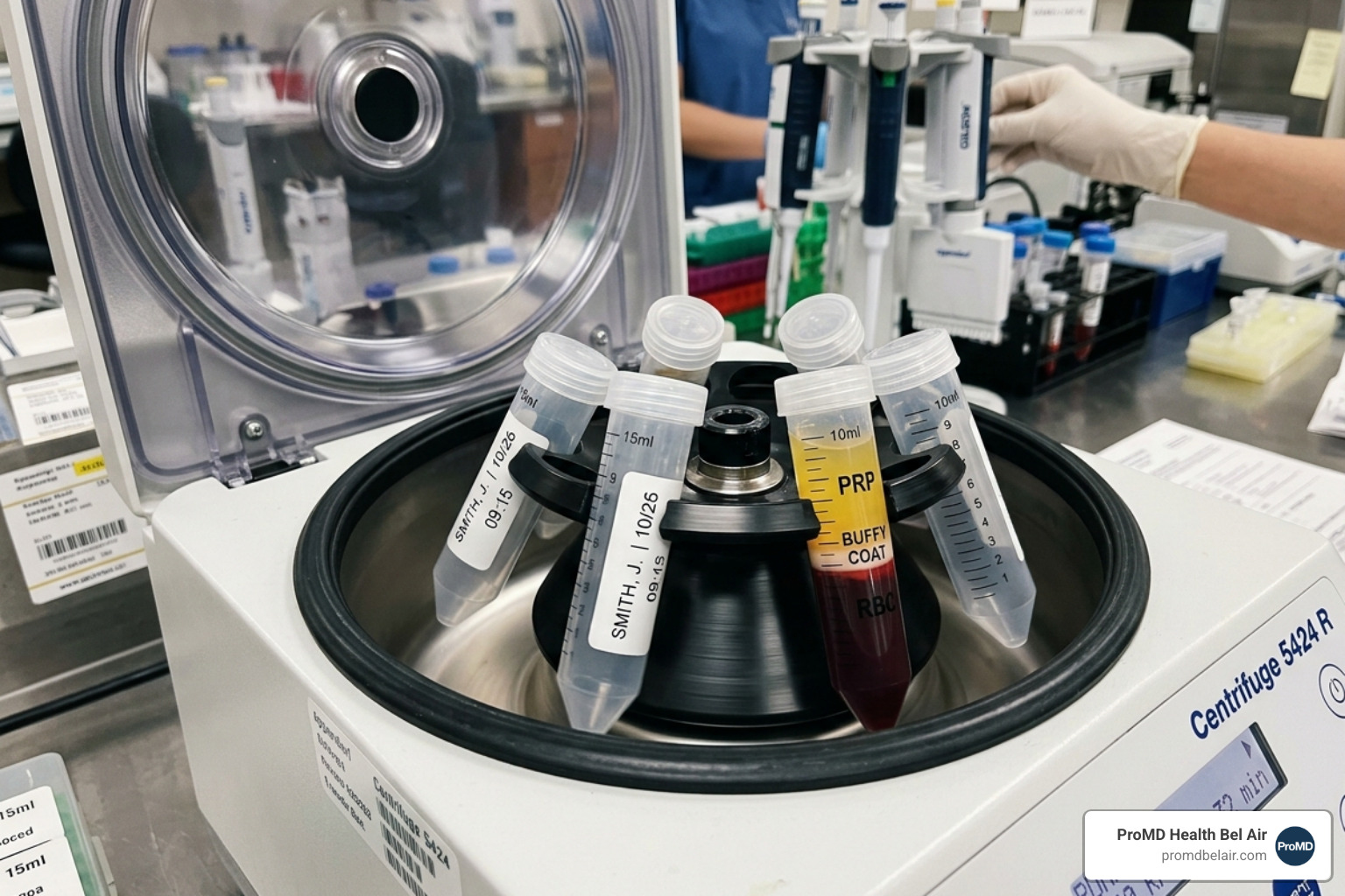 centrifuge separating blood components into layers - plasma hair regrowth