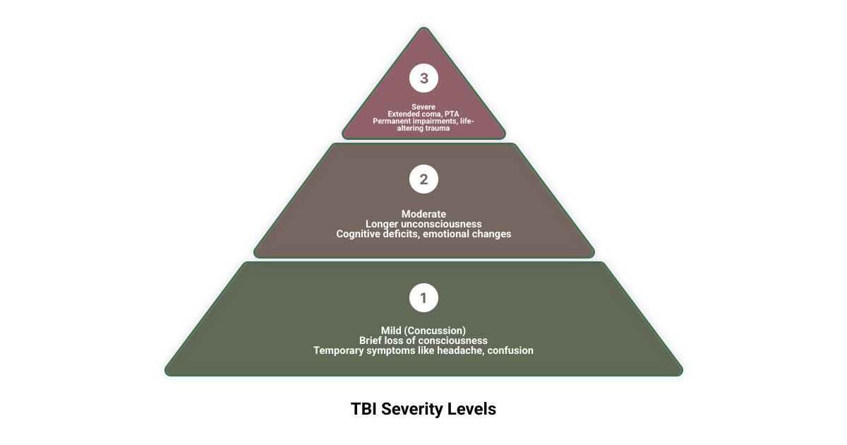 TBI severity levels from mild concussion to severe brain trauma with symptoms and legal implications - traumatic brain TBI severity levels from mild concussion to severe brain trauma with symptoms and legal implications - traumatic brain
