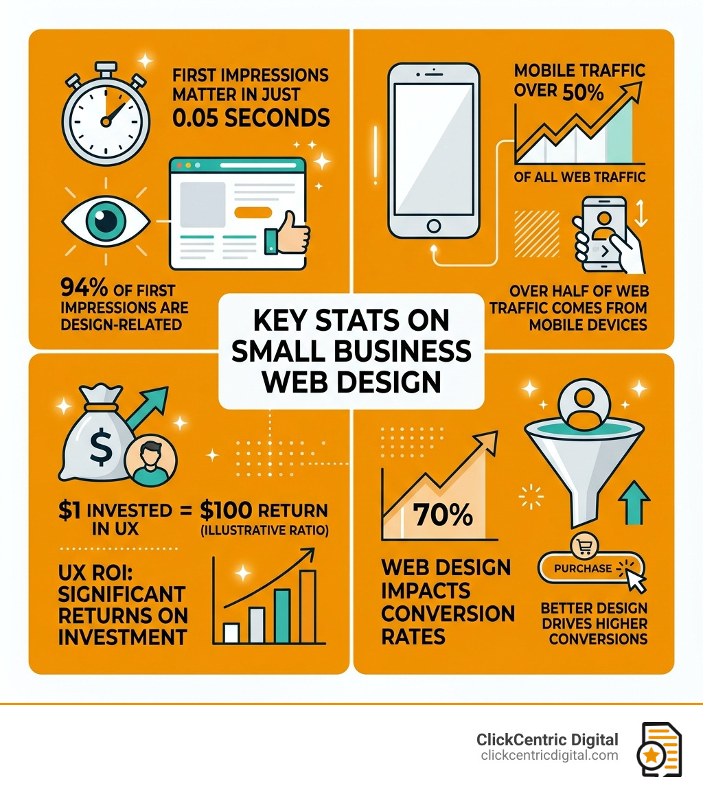 Key stats on small business web design: first impressions, mobile traffic, UX ROI, and conversion rates - small business web Key stats on small business web design: first impressions, mobile traffic, UX ROI, and conversion rates - small business web