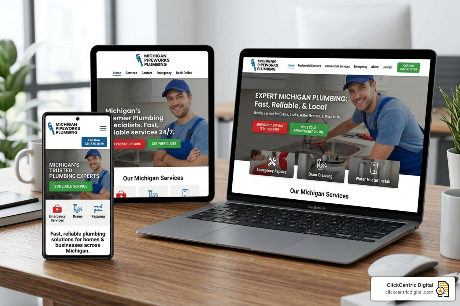 A professional mobile-first responsive website layout for a local service business - small business web design agency A professional mobile-first responsive website layout for a local service business - small business web design agency