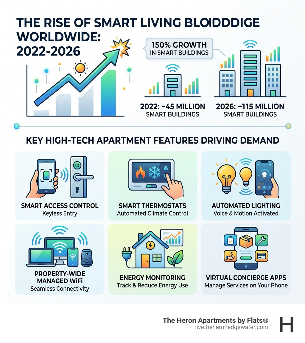 150% growth in smart buildings worldwide from 2022 to 2026, key high-tech apartment features driving demand - High-tech 150% growth in smart buildings worldwide from 2022 to 2026, key high-tech apartment features driving demand - High-tech