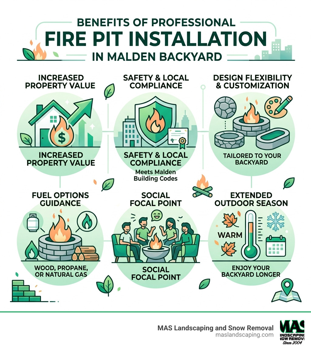 Benefits of professional fire pit installation in Malden backyard infographic - Malden fire pit builders infographic Benefits of professional fire pit installation in Malden backyard infographic - Malden fire pit builders infographic