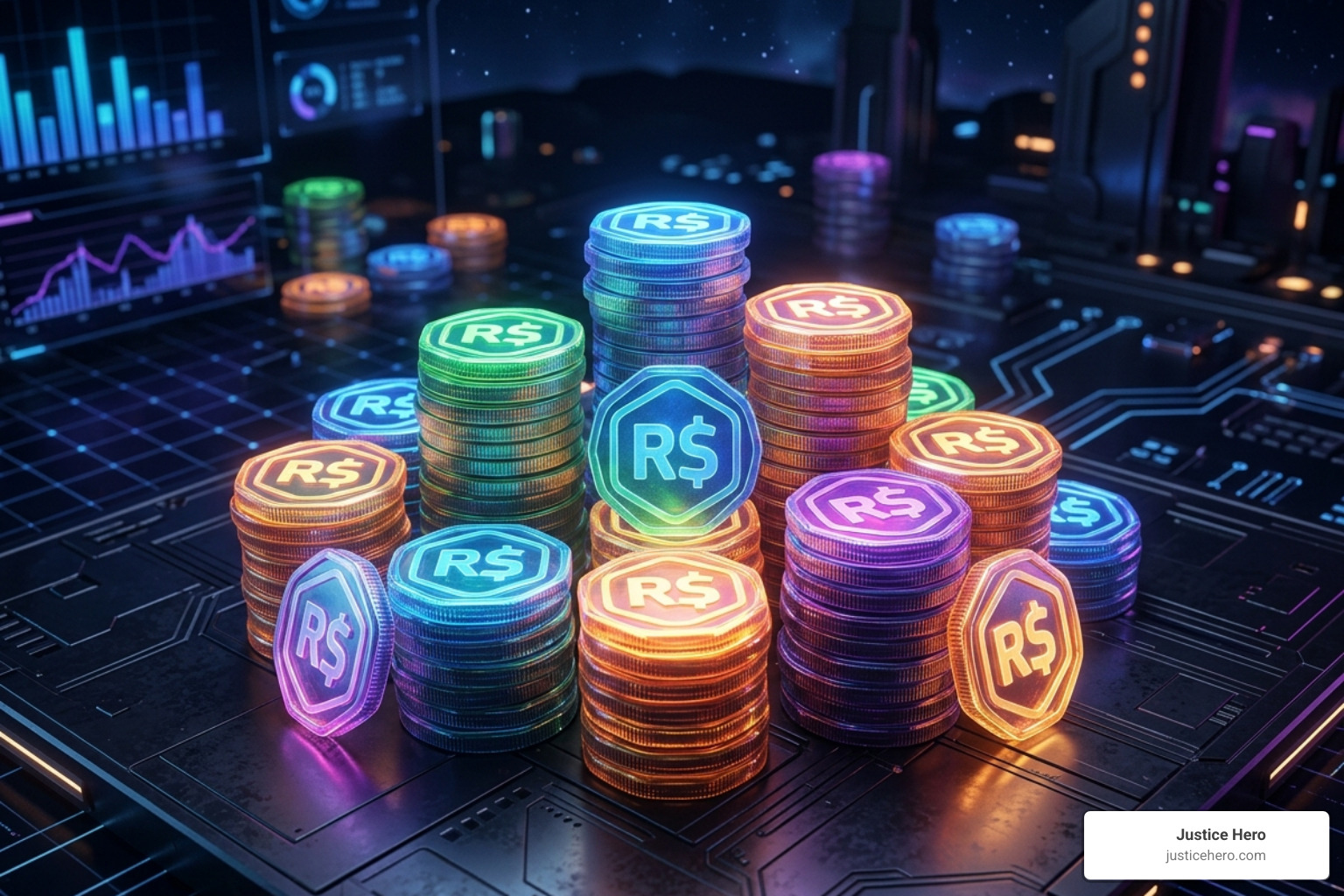 digital currency Robux icons used for financial grooming - Victim rights Roblox lawsuit