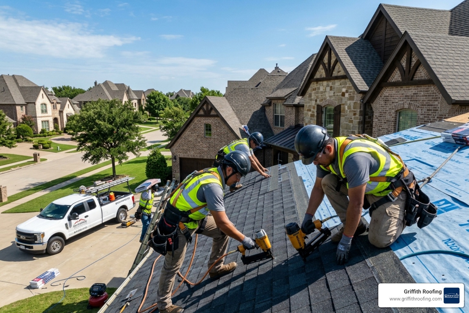 Professional roofing crew performing a high-quality residential roof installation in Southlake - roofing company southlake Professional roofing crew performing a high-quality residential roof installation in Southlake - roofing company southlake